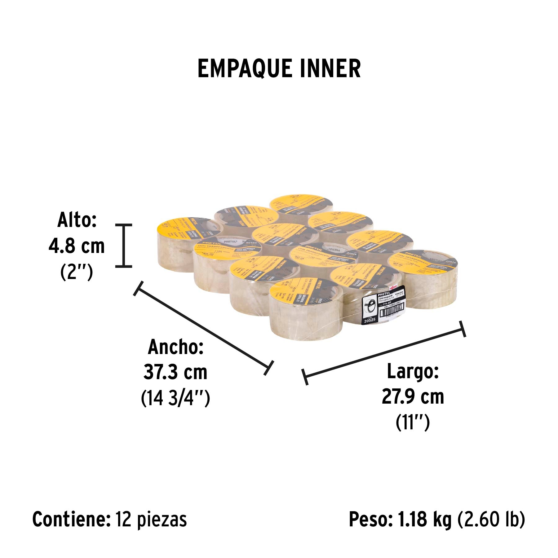 Cinta de empaque transparente, 40 m, Pretul