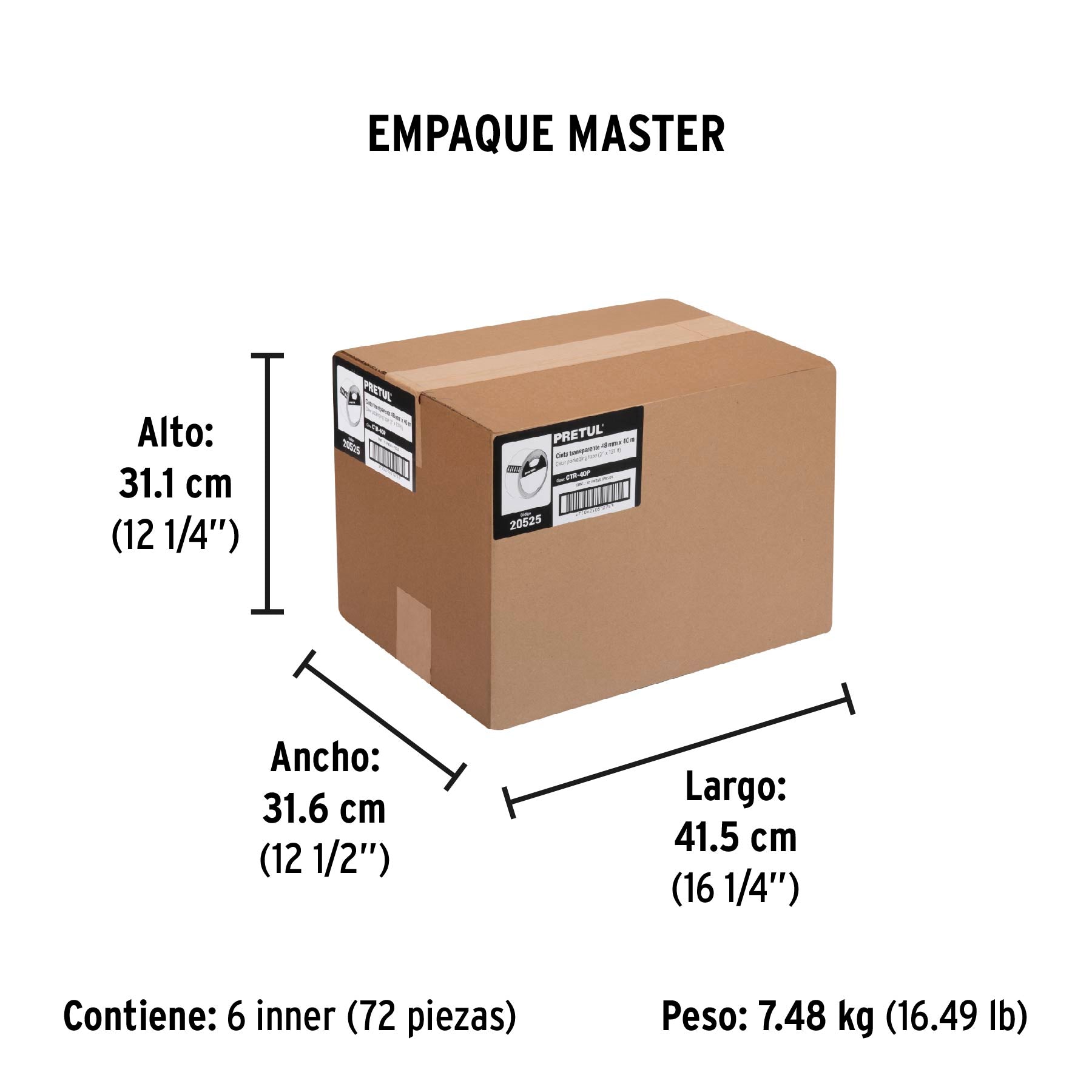 Cinta de empaque transparente, 40 m, Pretul