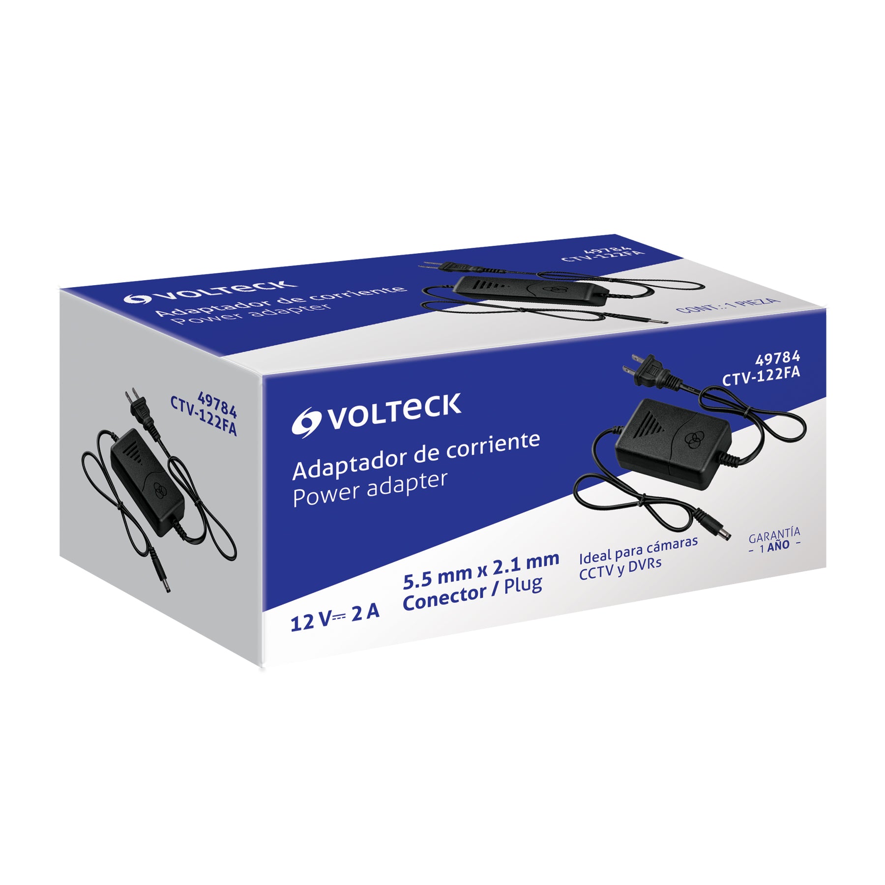 Fuente de Alimentación 12V 2A para CCTV, Volteck