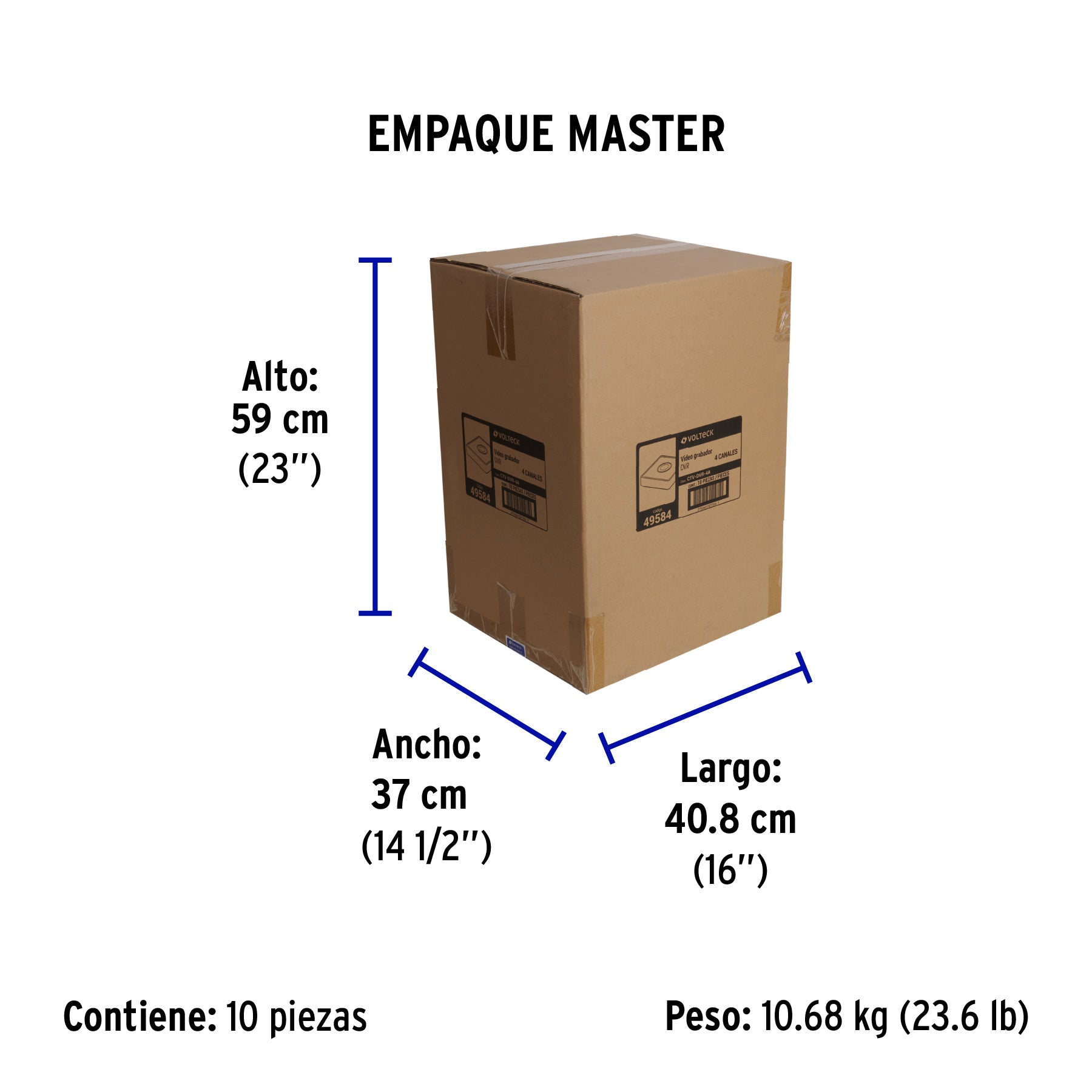Video grabador DVR de 4 canales, 5MP, Volteck