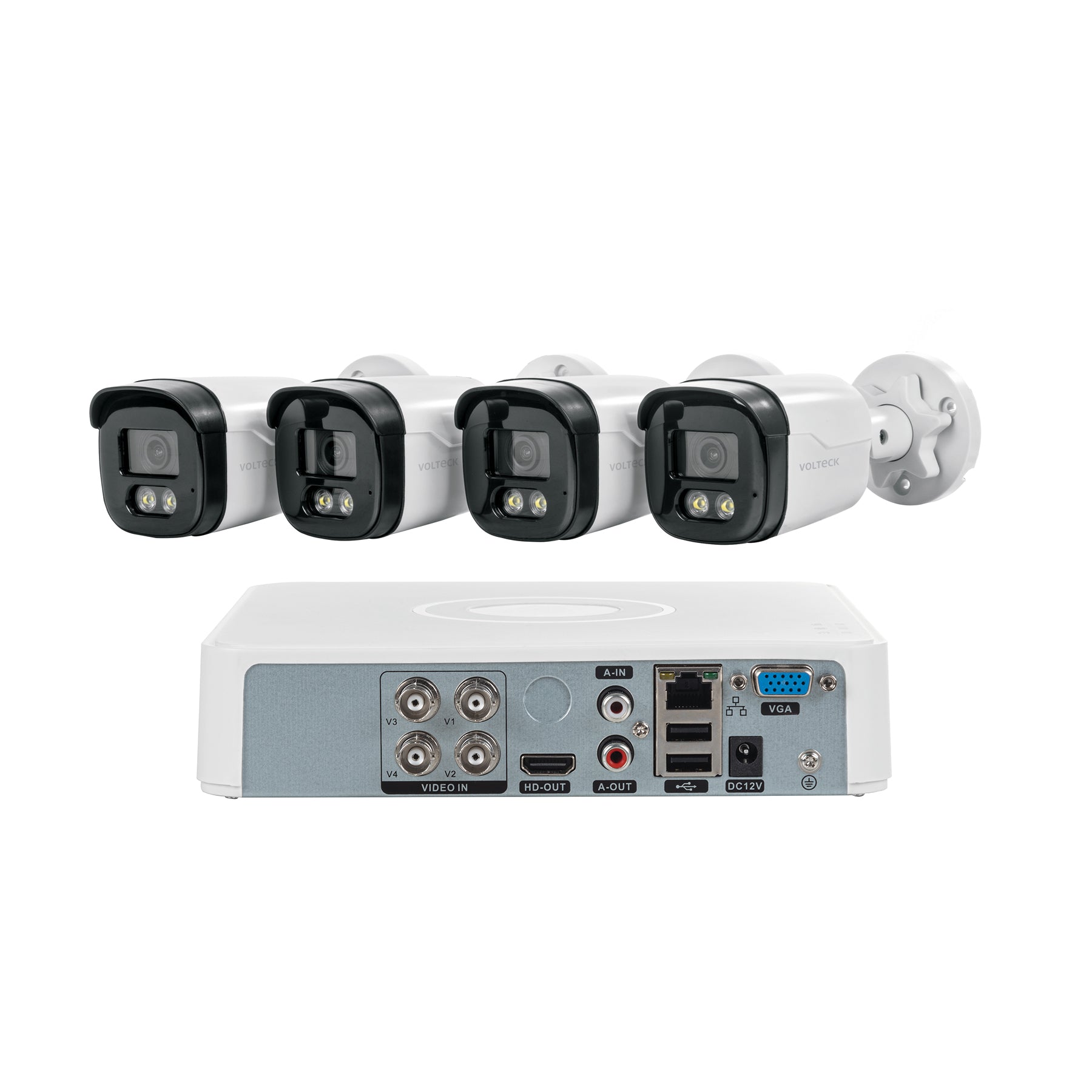 Kit video vigilancia, 4 canales, 4 cámaras, 5MP, Disco 1TB