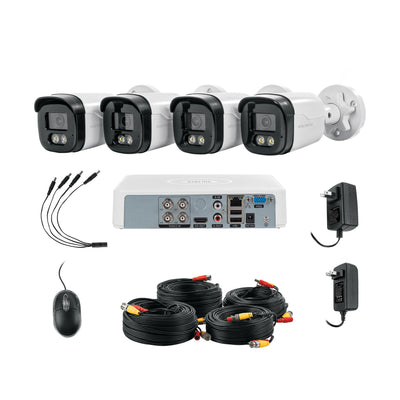 Kit video vigilancia, 4 canales, 4 cámaras, 5MP, Disco 1TB