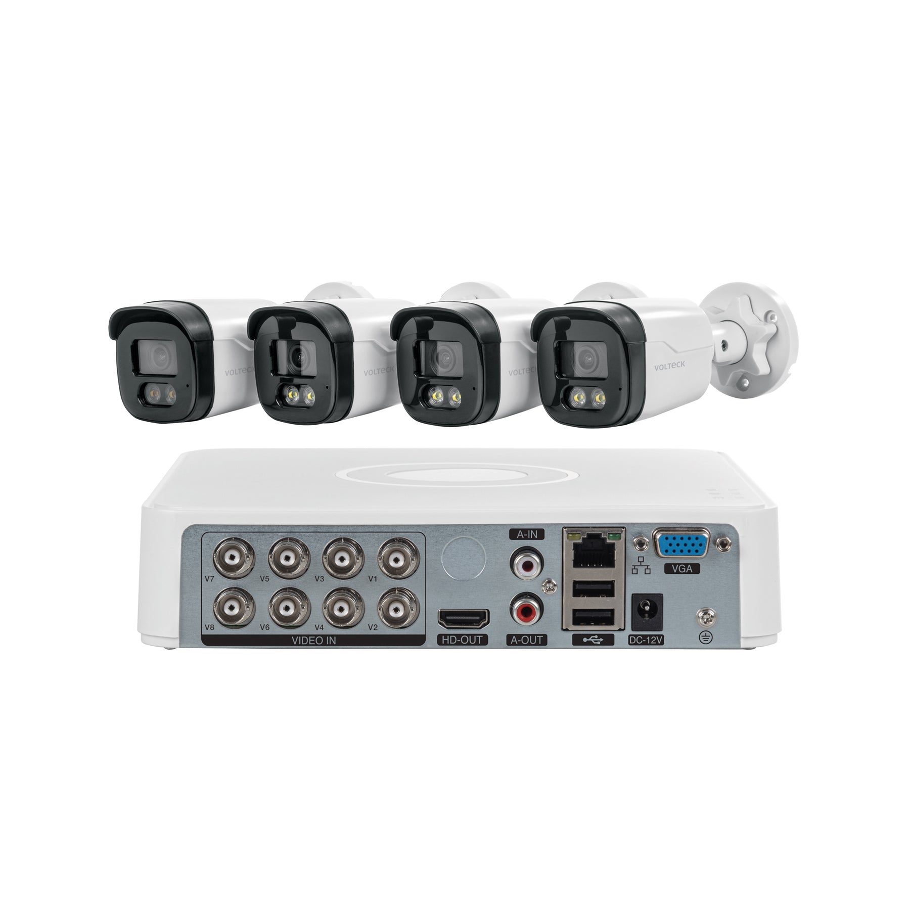 Kit video vigilancia, 8 canales, 4 cámaras, 5MP, Disco 1TB