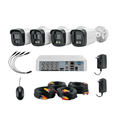 Kit video vigilancia, 8 canales, 4 cámaras, 5MP, Disco 1TB