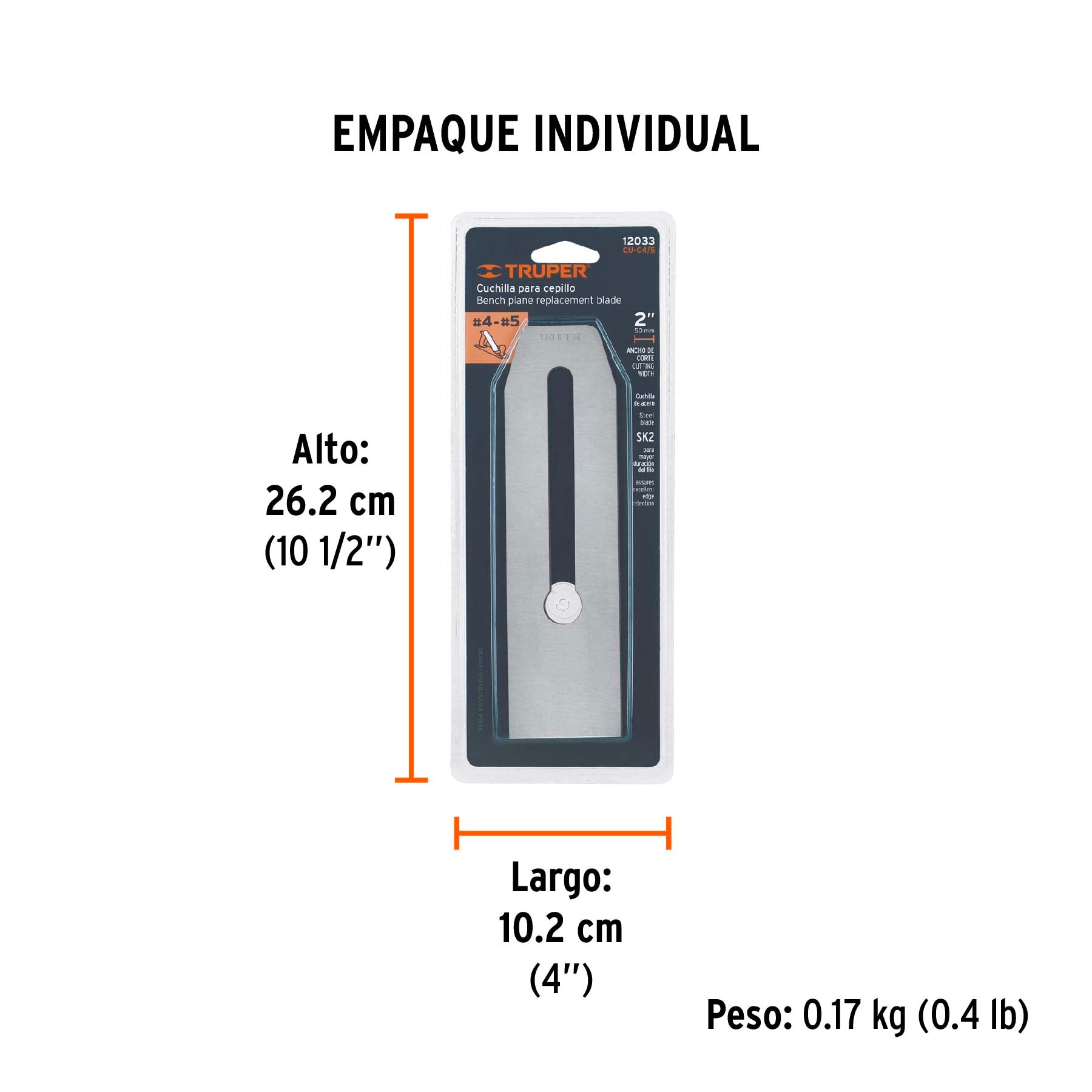 Cuchilla para cepillo de carpintero # 4 y # 5