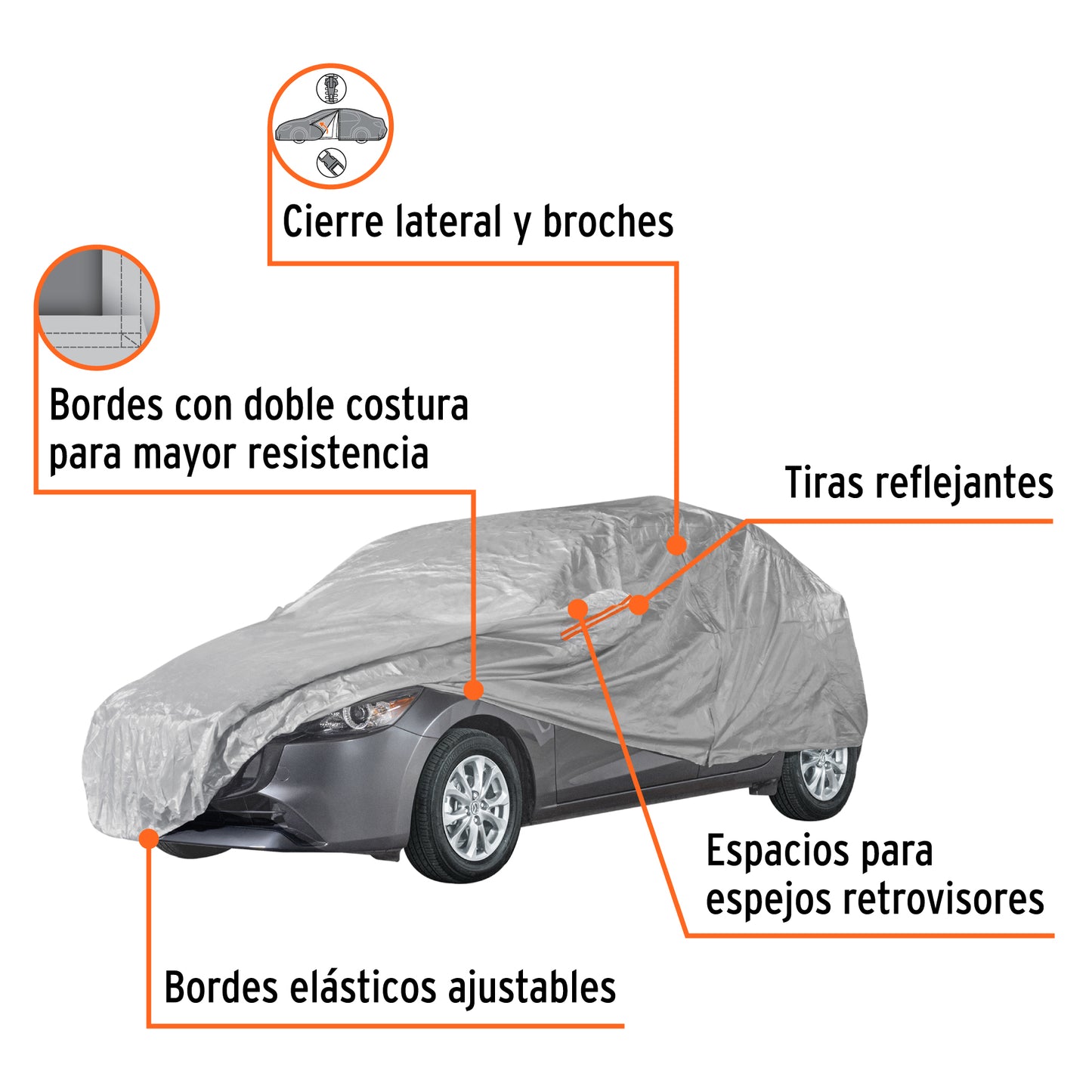 Cubierta para autos chicos, 1.8 x 4.6 x 1.2 m, TRUPER