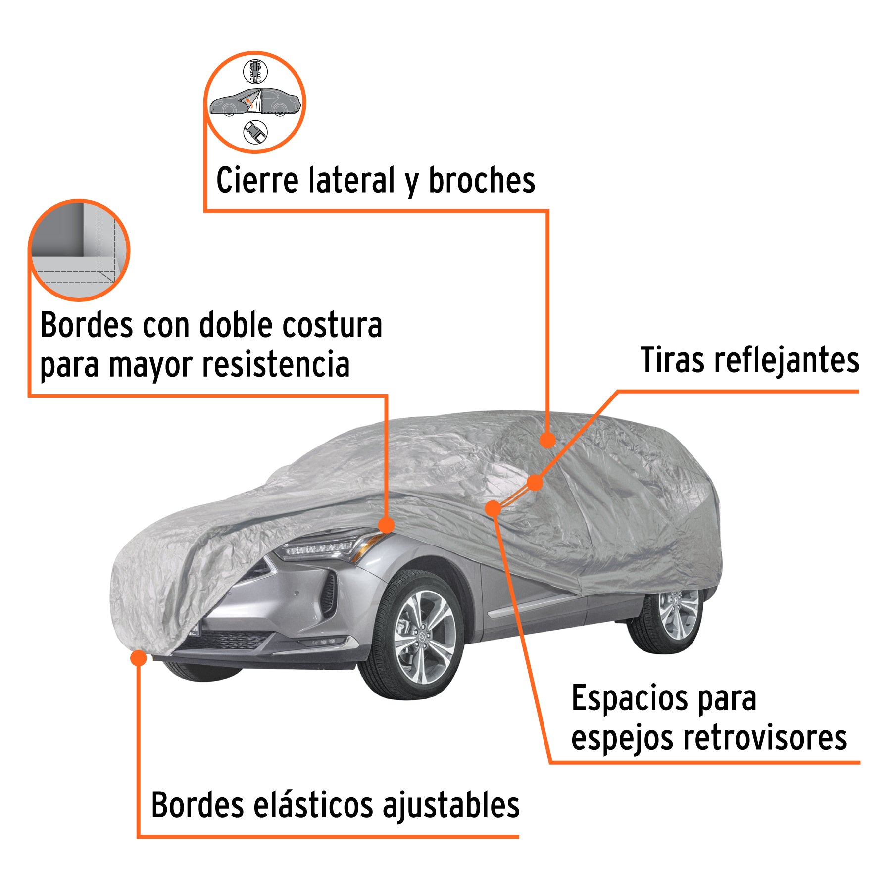 Cubierta para autos grandes, 1.8 x 5.7 x 1.2 m, TRUPER
