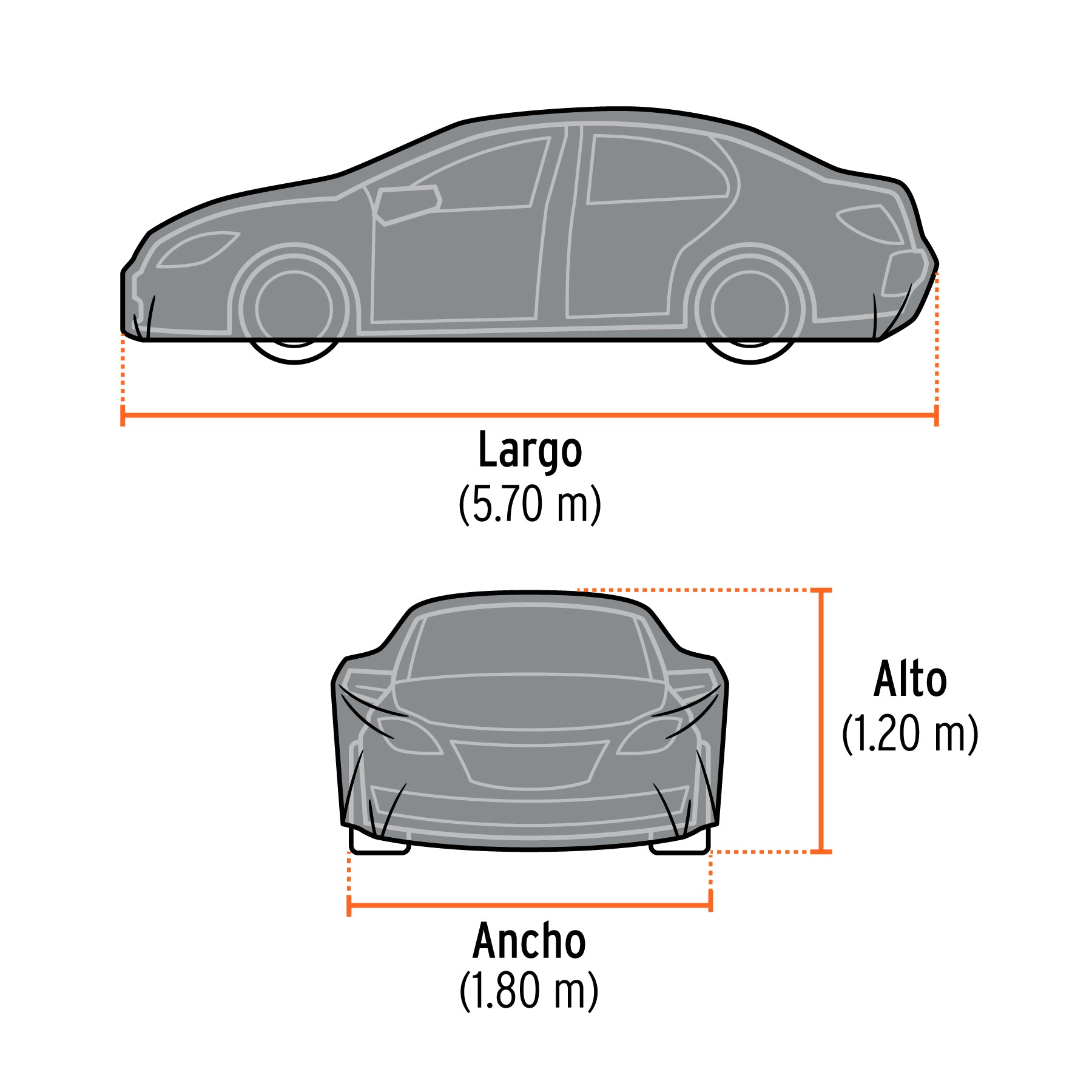Cubierta para autos grandes, 1.8 x 5.7 x 1.2 m, TRUPER