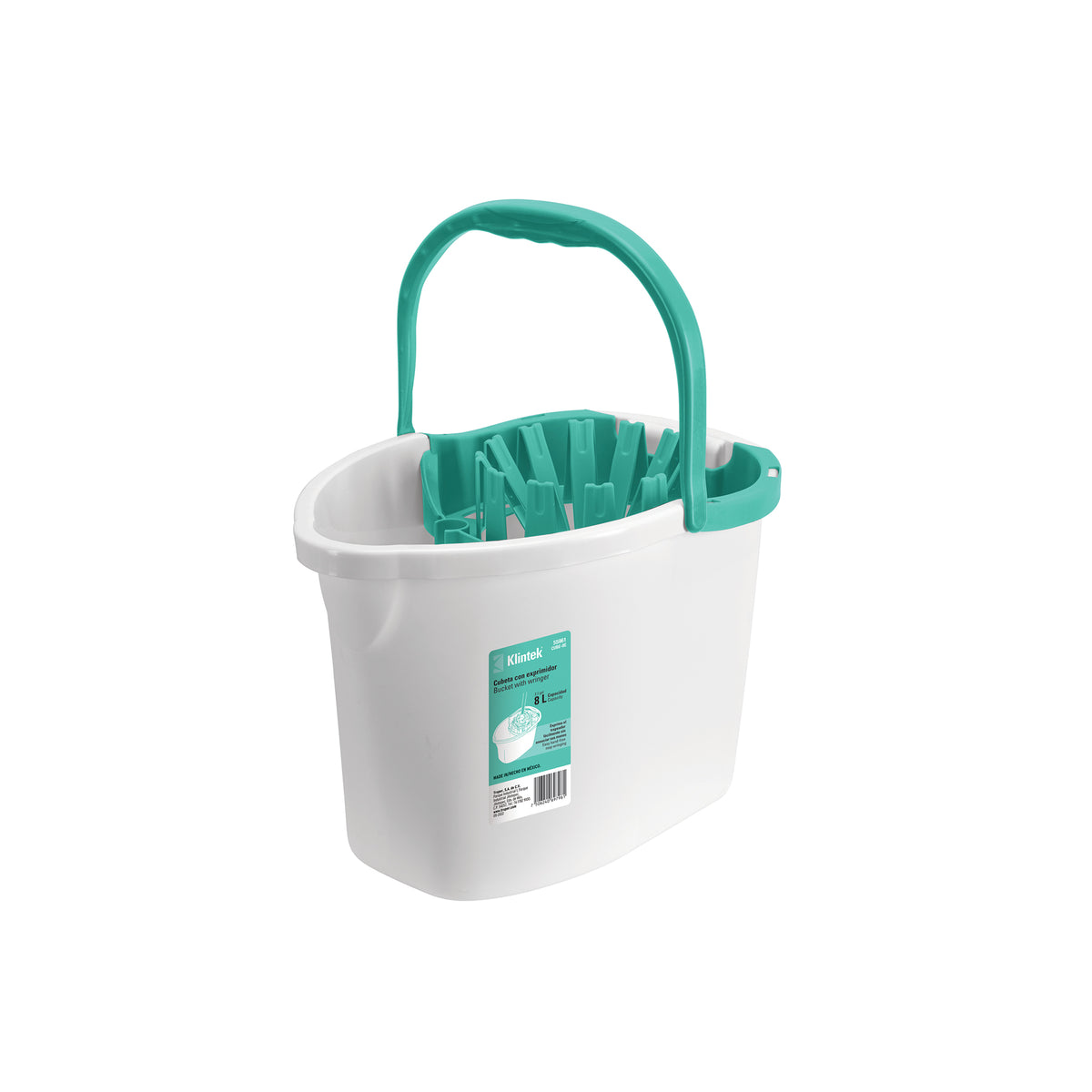Cubeta plástica con exprimidor, 8L Klintek
