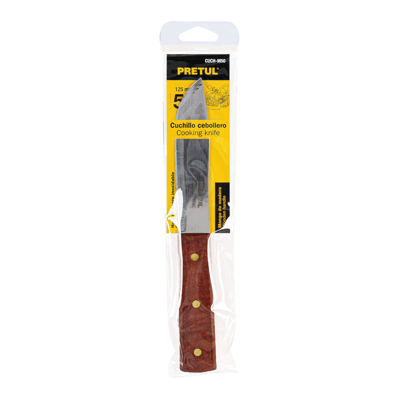 Cuchillo cebollero, mango madera, 5"