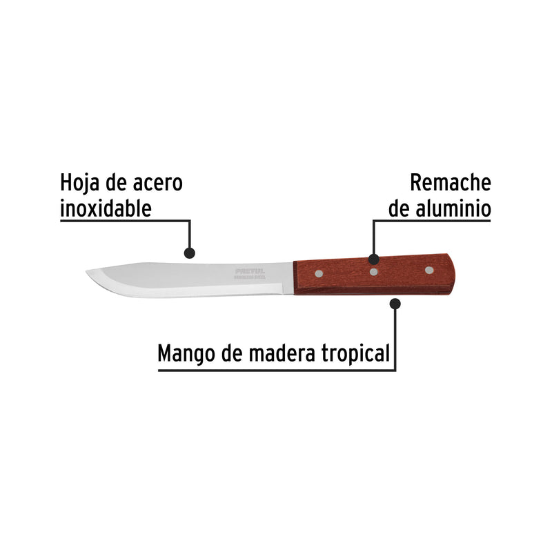 Cuchillo cebollero, mango madera, 6"