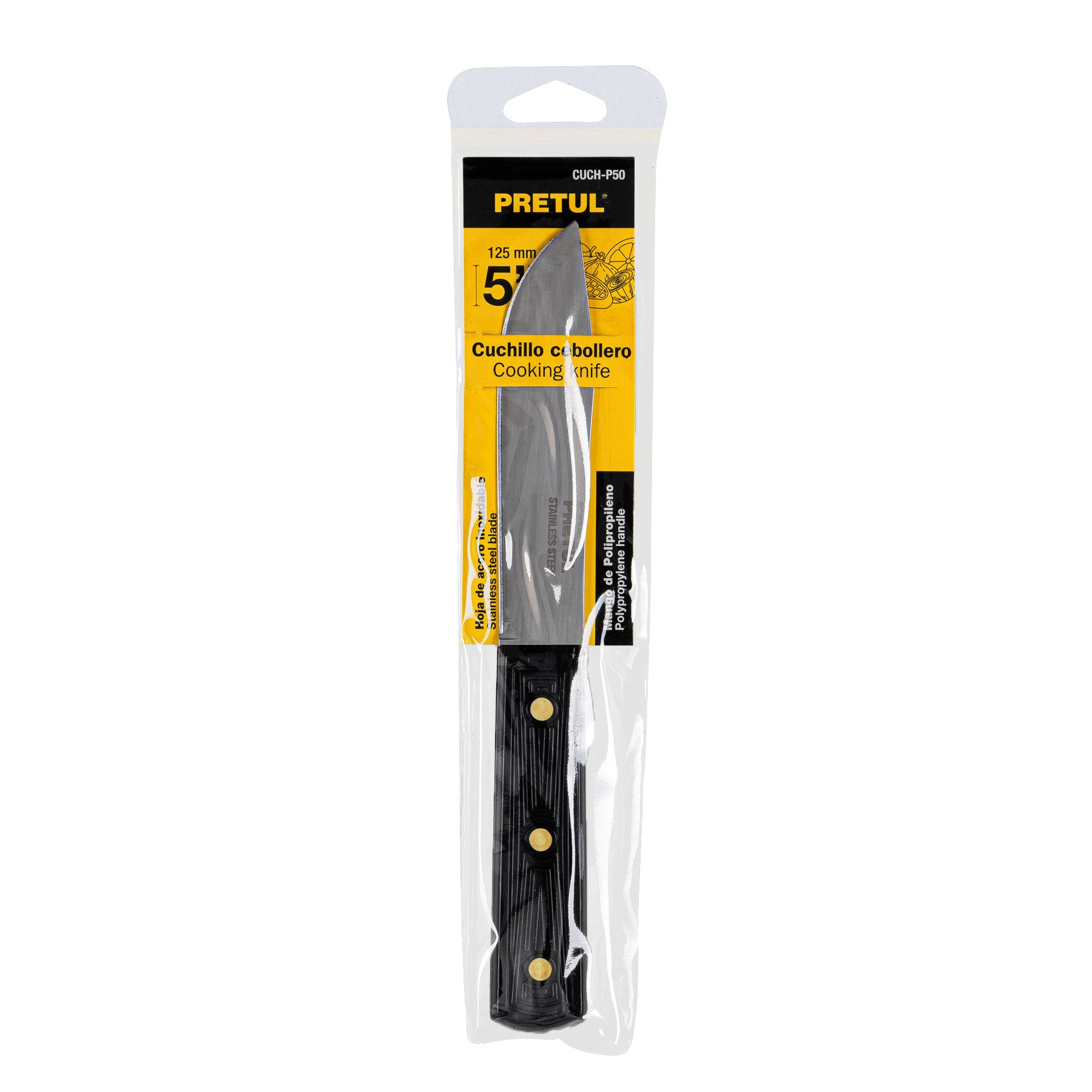 Cuchillo cebollero, mango plástico, 5"