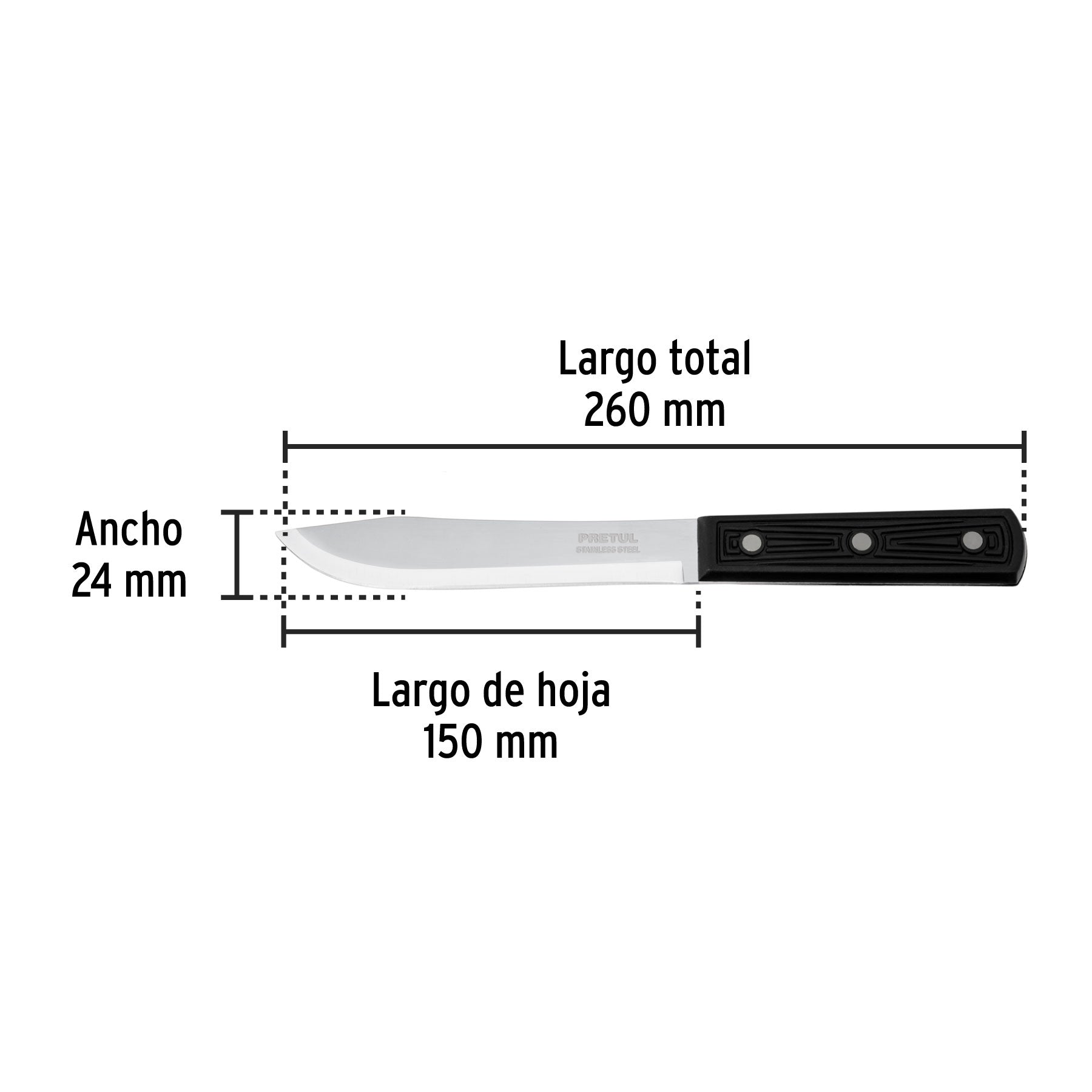Cuchillo cebollero, mango plástico, 6"