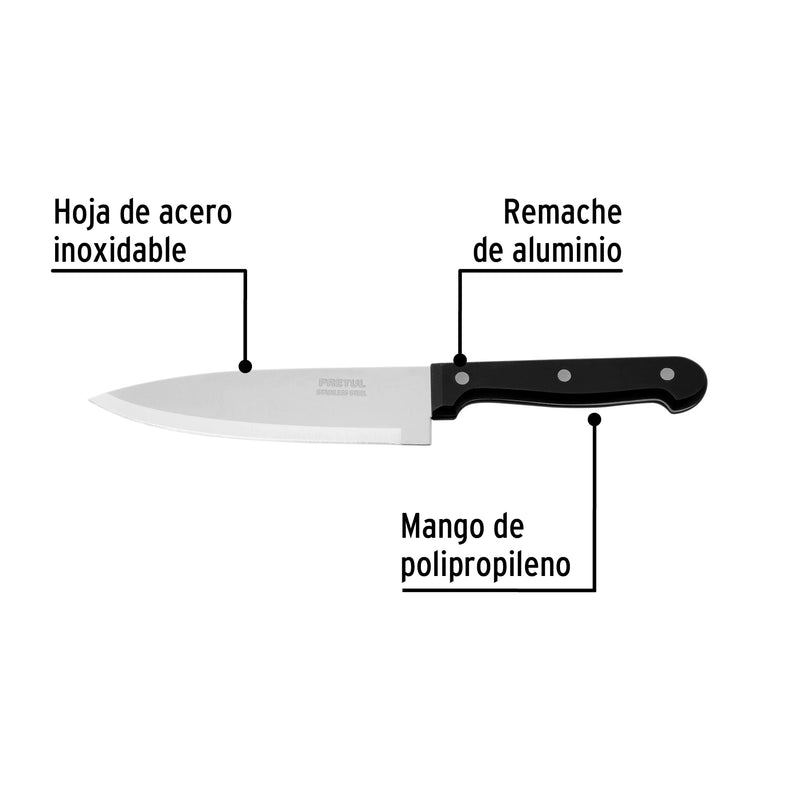 Cuchillo de chef, mango plástico, 6"