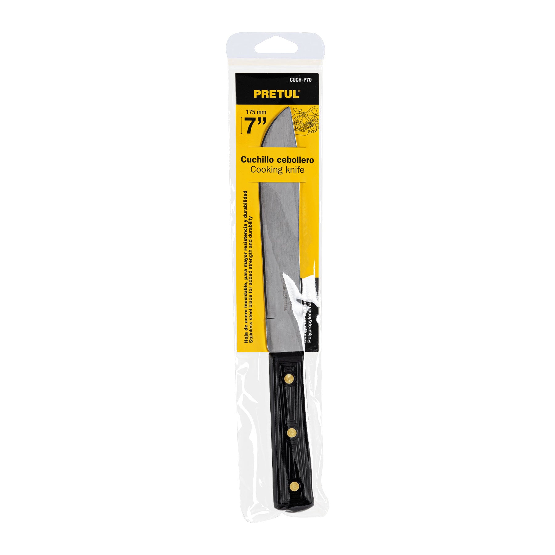 Cuchillo cebollero, mango plástico, 7"
