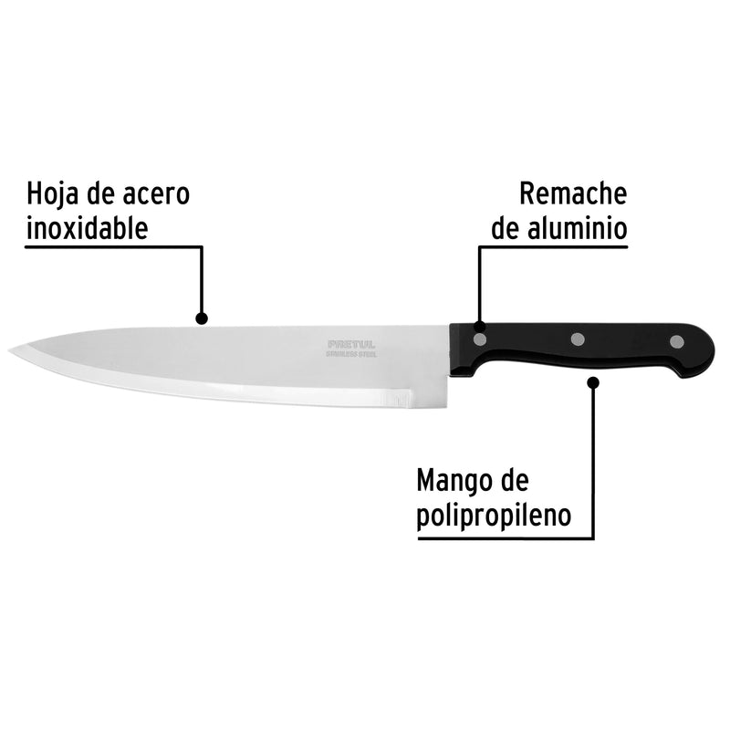 Cuchillo de chef, mango plástico, 8"