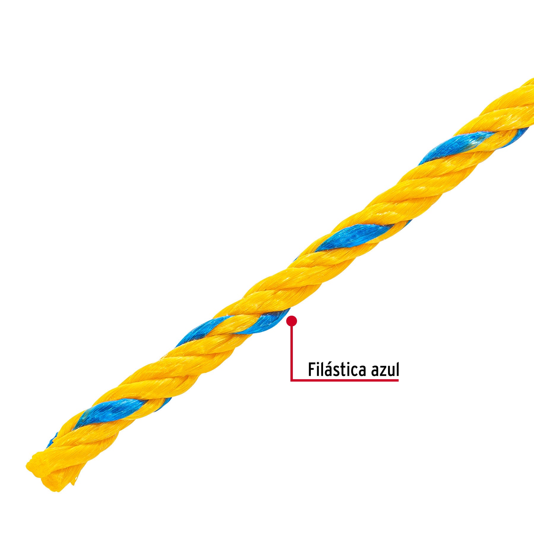Madeja de cuerda amarilla de polipropileno 6mm, 15m, FIERO
