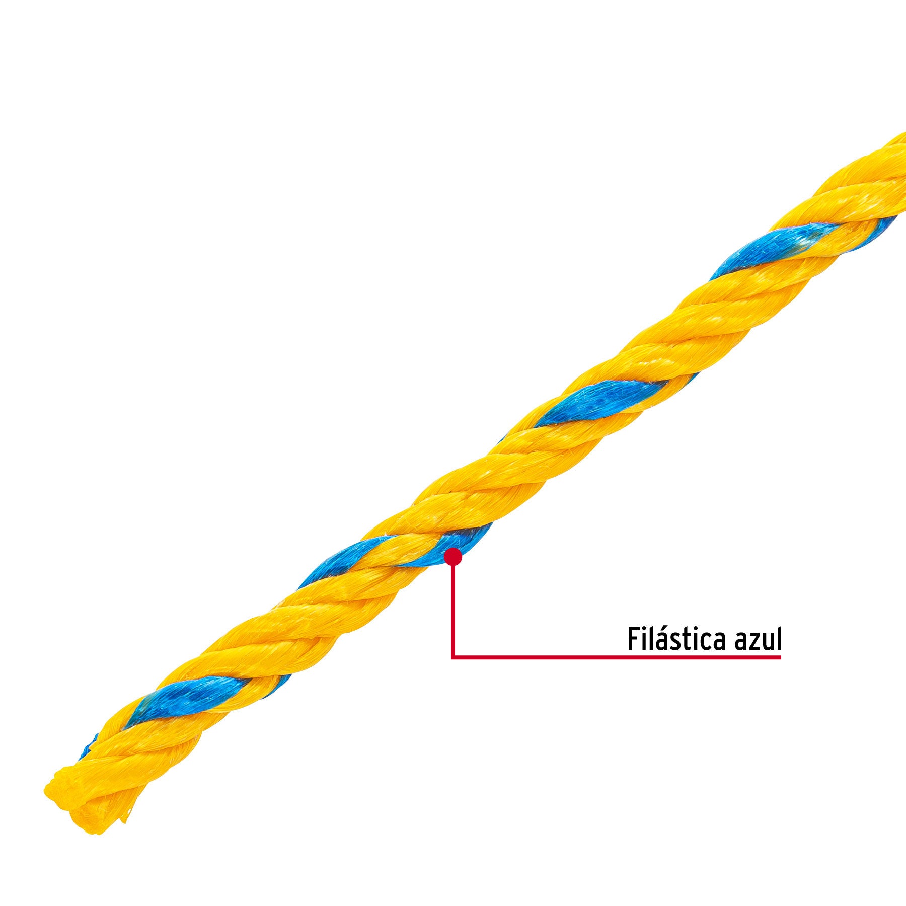 Kilo de cuerda torcida de polipropileno amarilla de 6 mm
