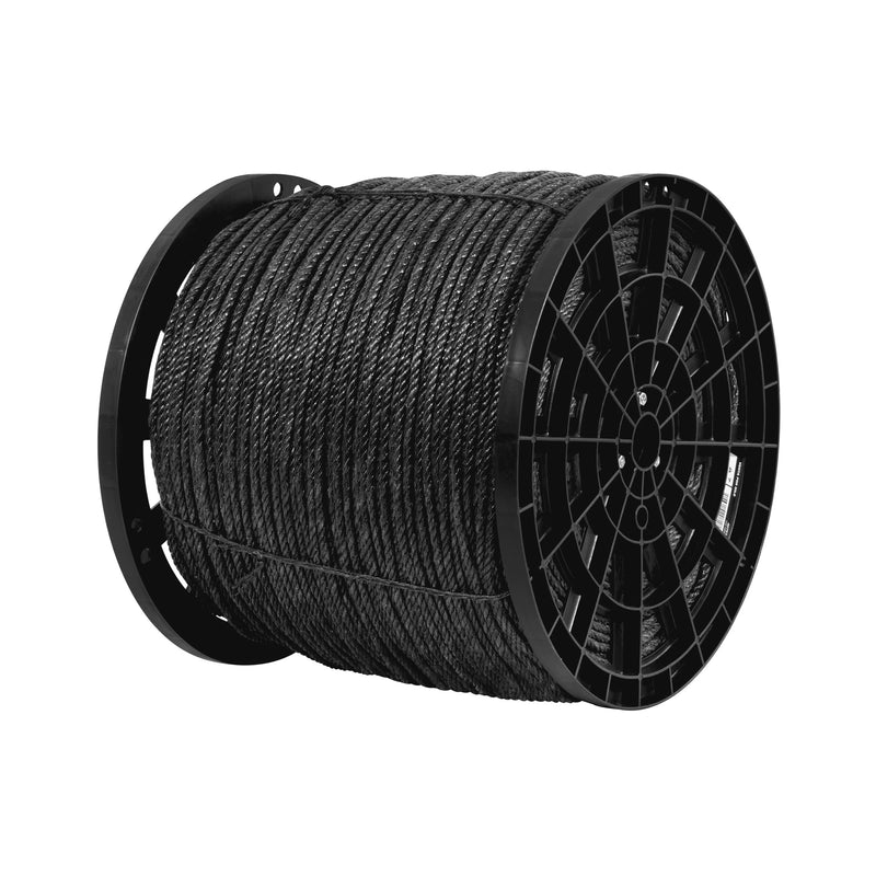 Kilo de cuerda negra de polipropileno 6 mm, carrete 20kg