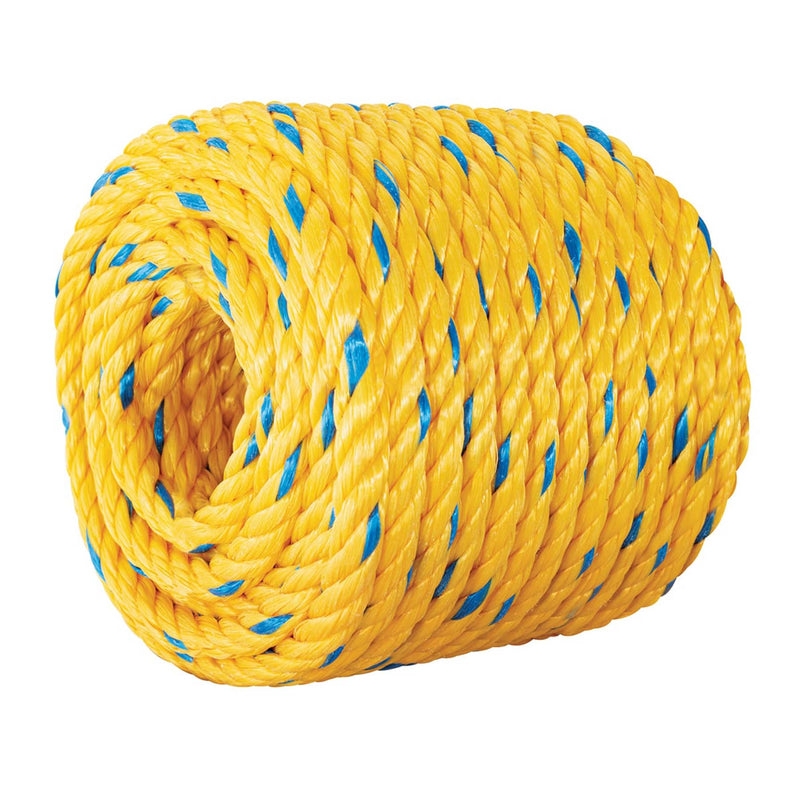 Cuerda torcida de polipropileno, amarilla, 10mm, 22m SUSTITUTO 40186