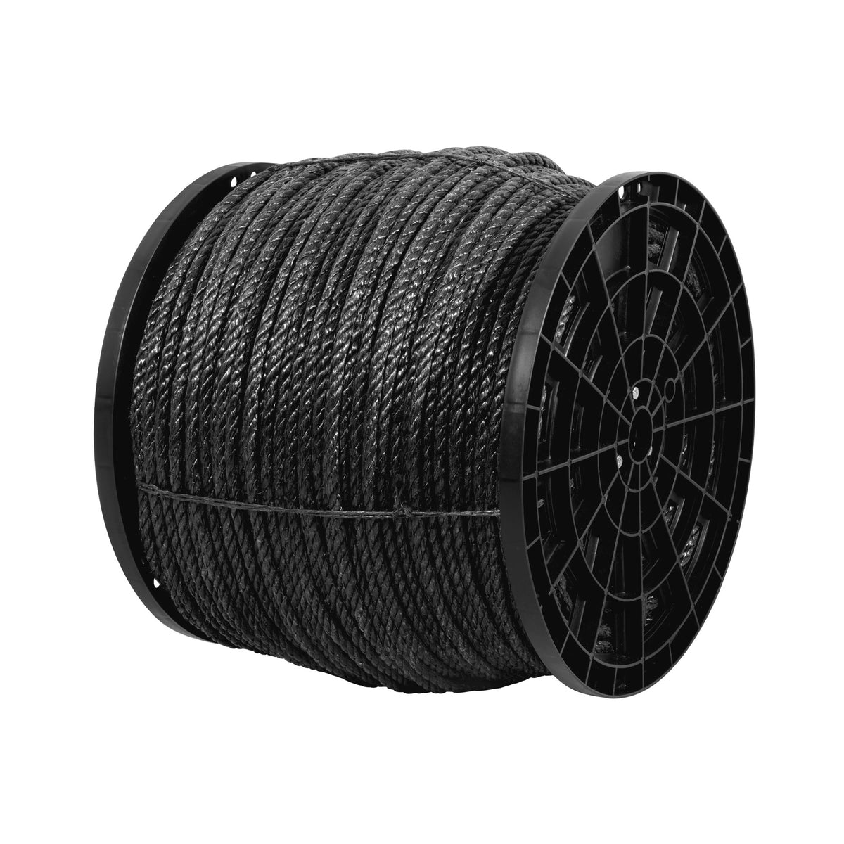 Kilo de cuerda negra de polipropileno 11 mm, carrete 20kg