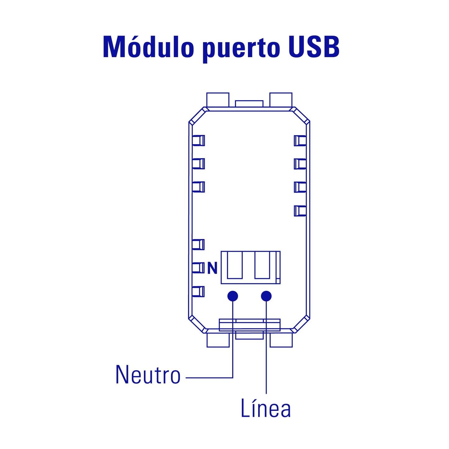 Módulo puerto USB, línea Italiana, color blanco