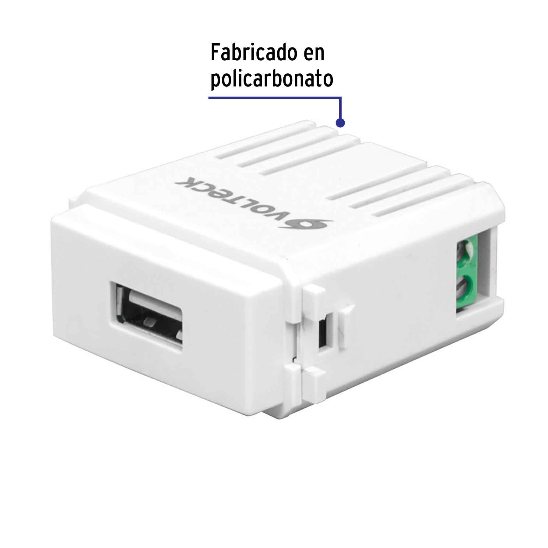 Módulo puerto USB, línea Italiana, color blanco