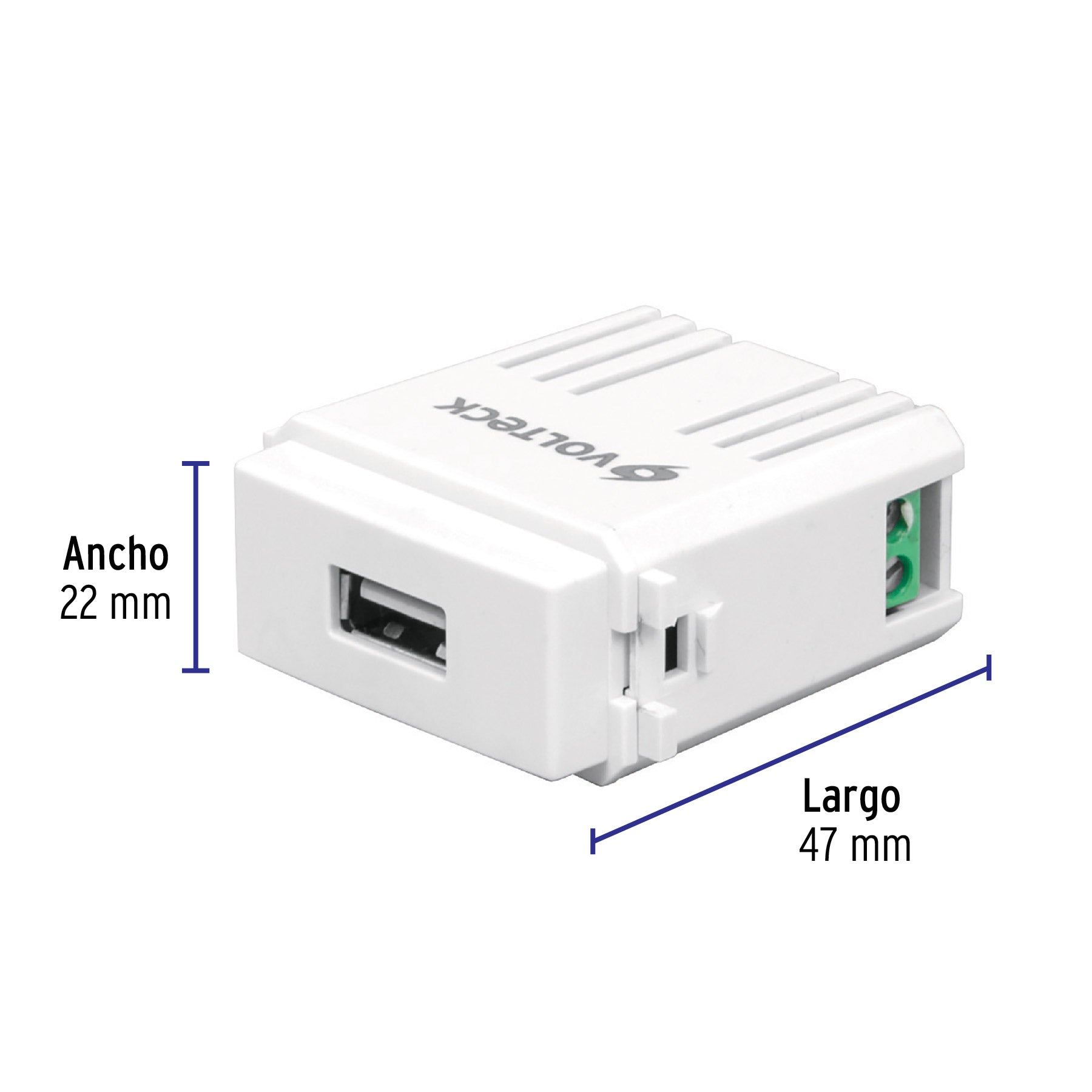 Módulo puerto USB, línea Italiana, color blanco