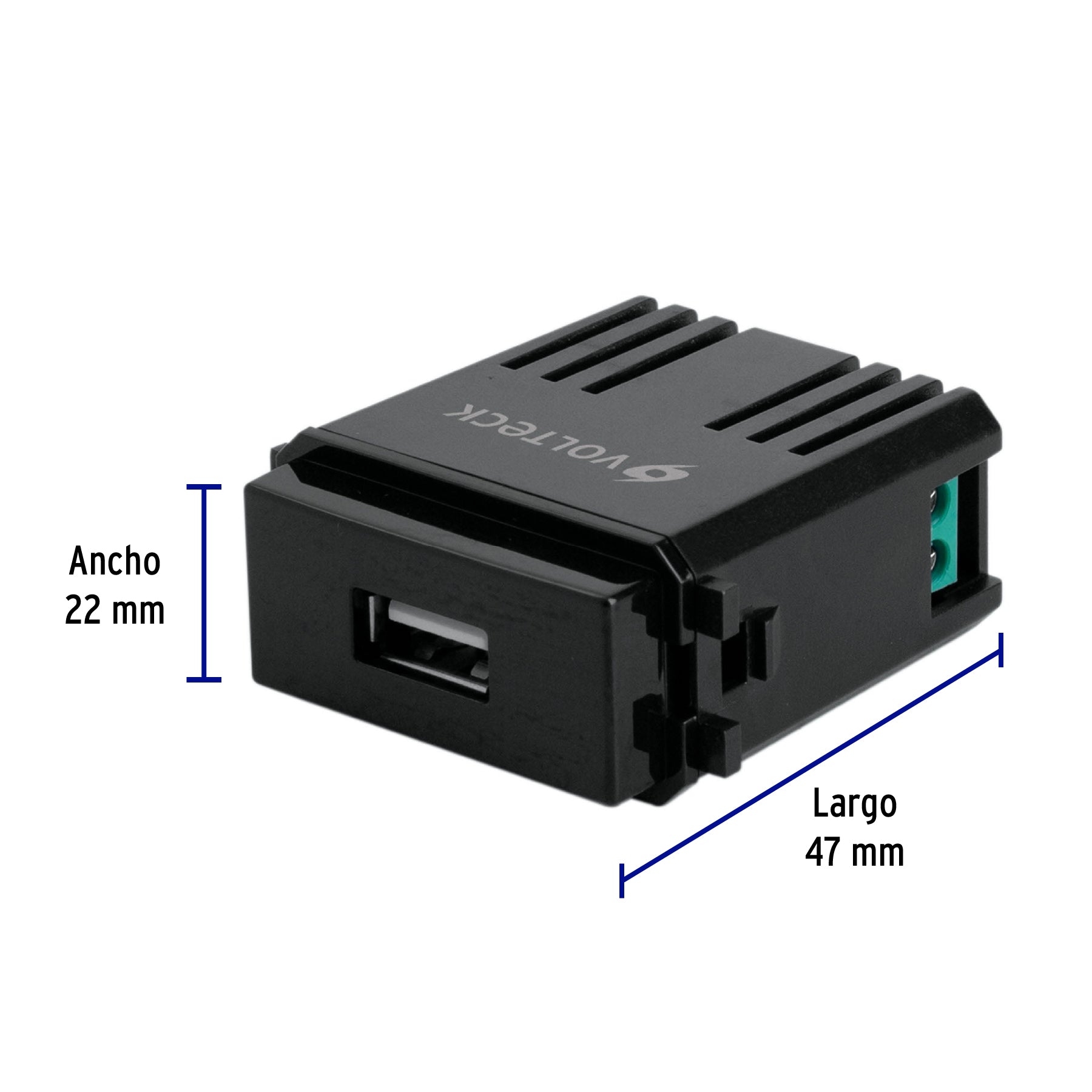 Módulo USB, línea Italiana, color negro