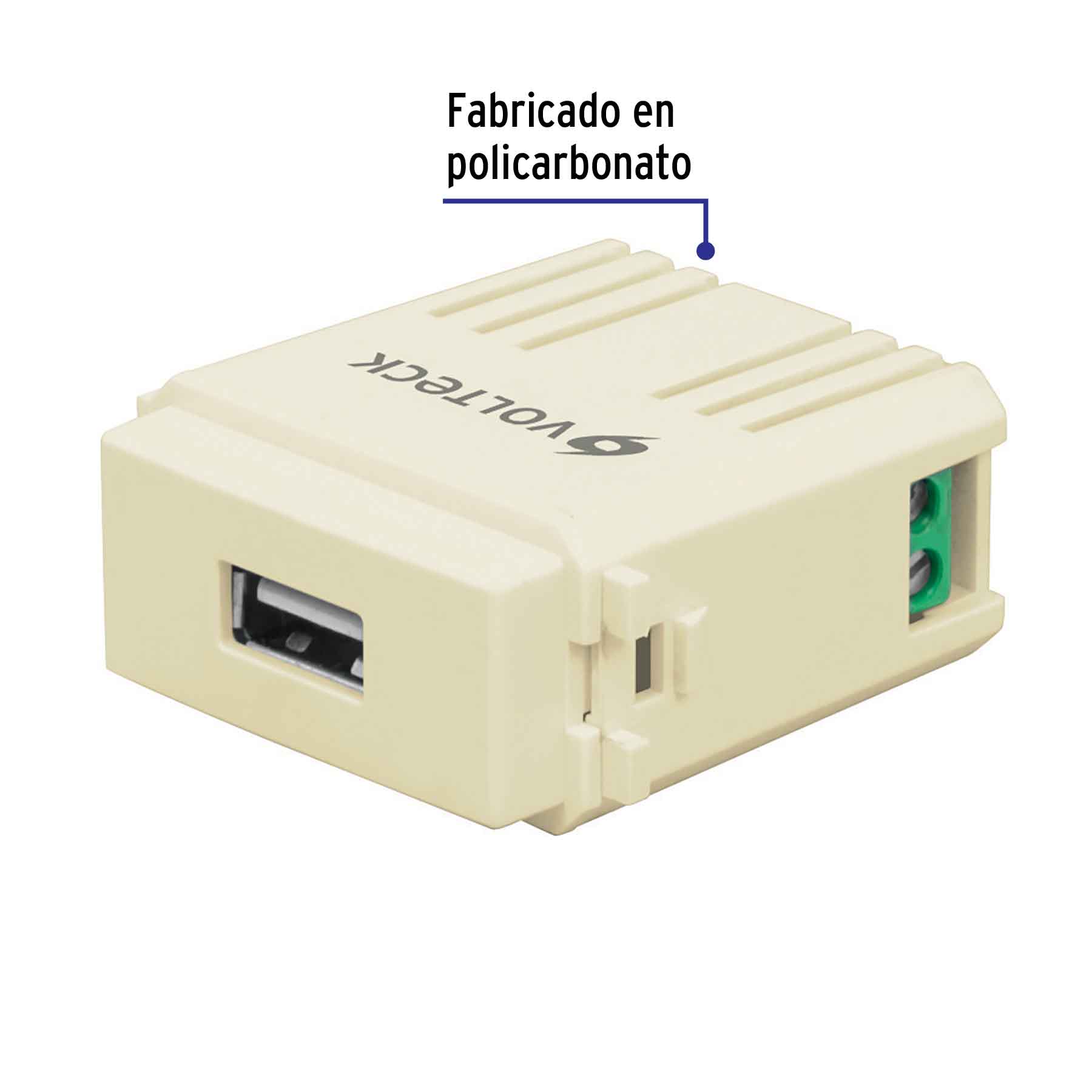 Módulo puerto USB, línea Italiana, color marfil