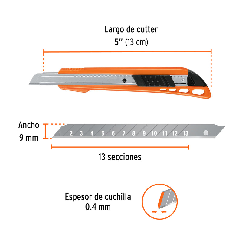 Cutter plástico 9 mm