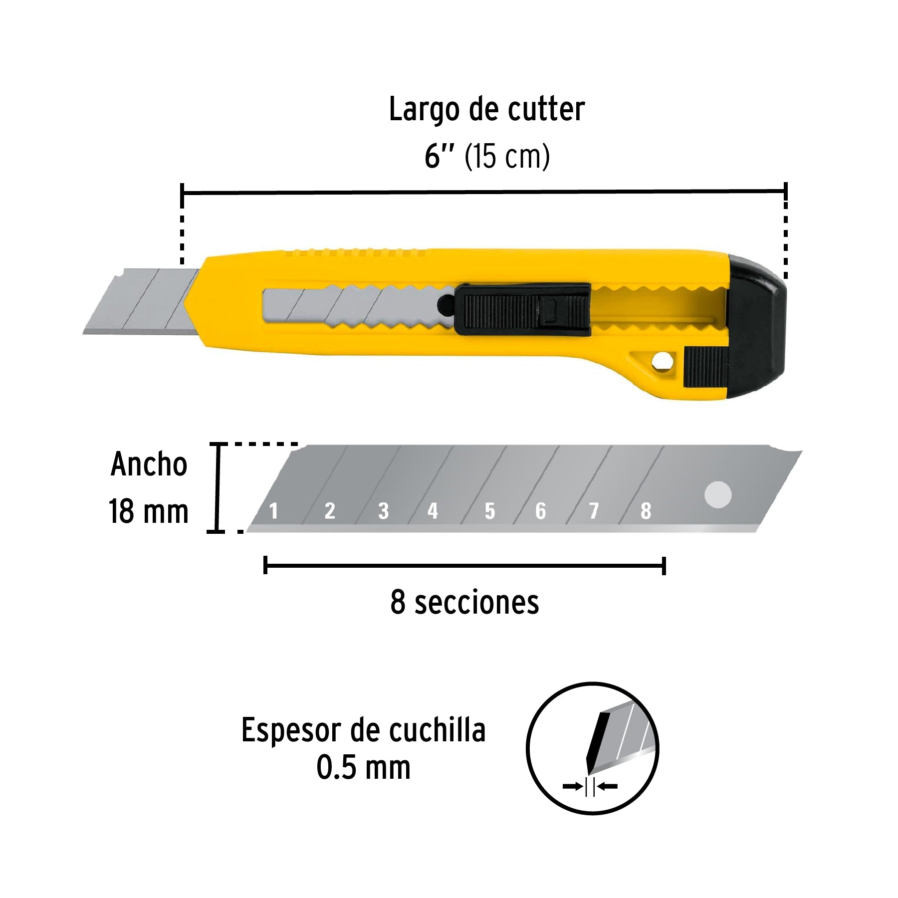Cuter 6" plastico 18 mm