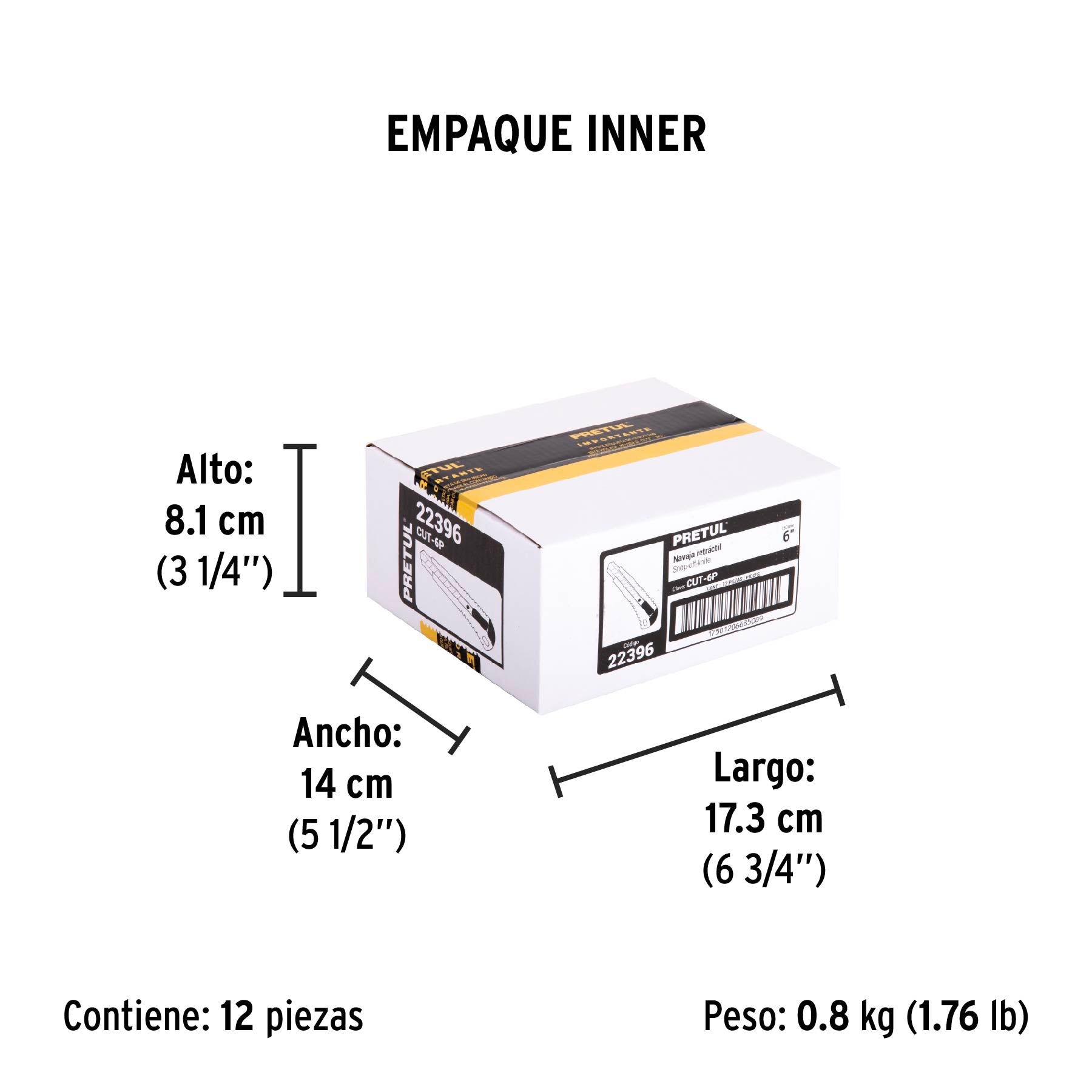 Cutter 6", alma metálica, Pretul
