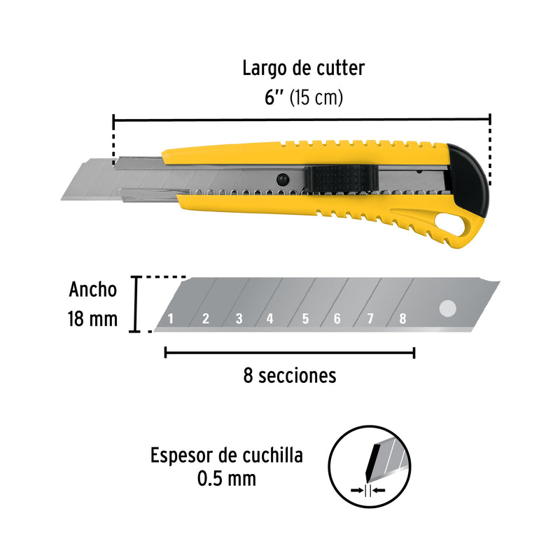 Cutter 6", alma metálica, Pretul