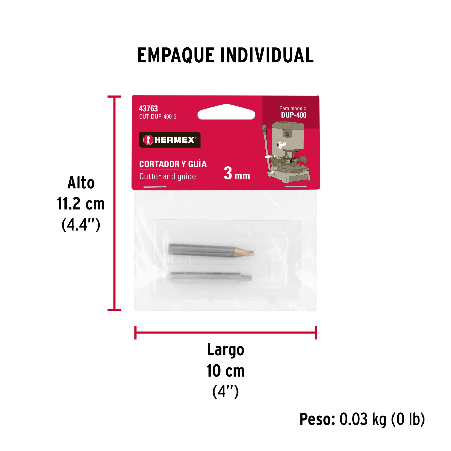 Cortador y guia para DUP-400 3 mm