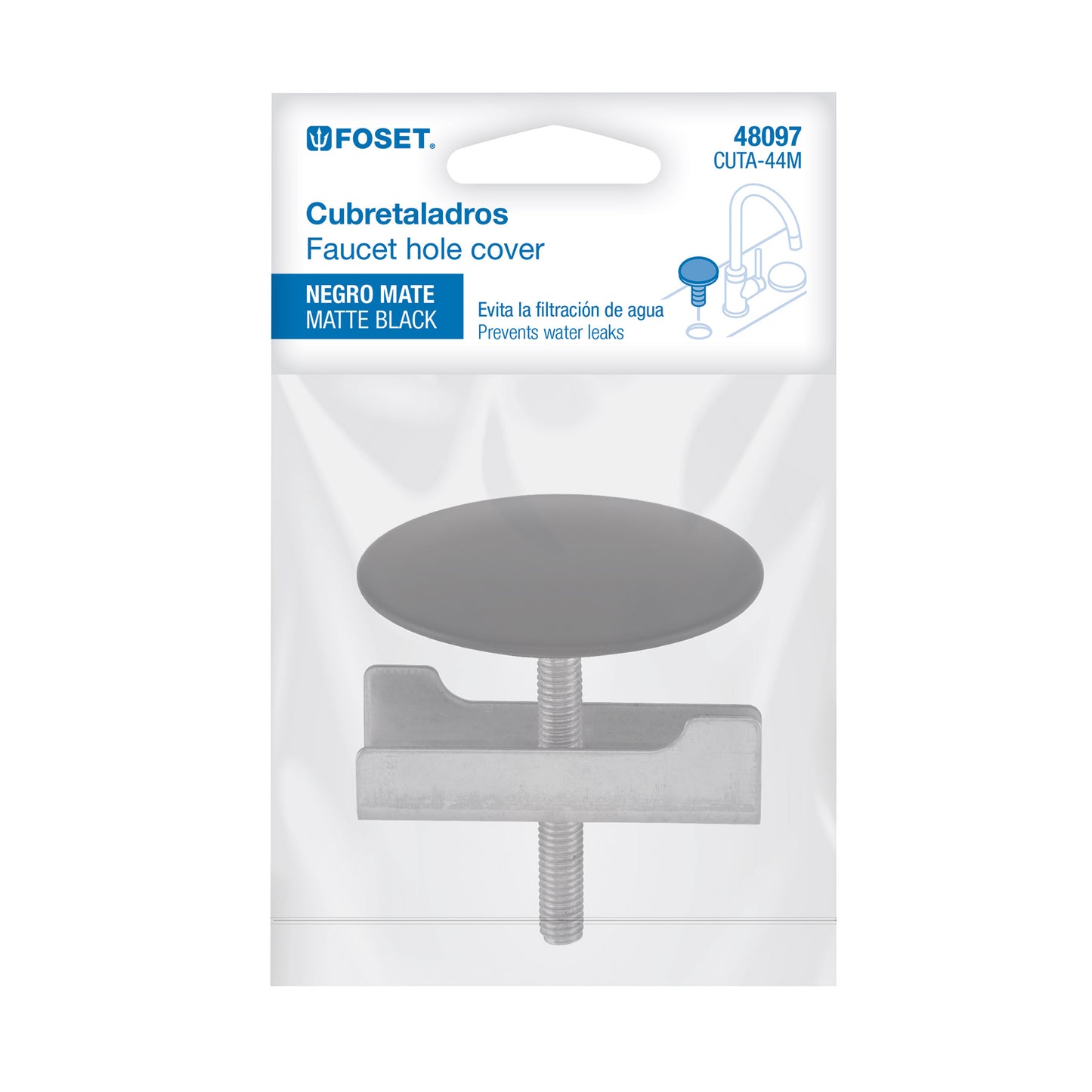 Cubretaladro negro de 1-3/4', diámetro 43 mm, Foset