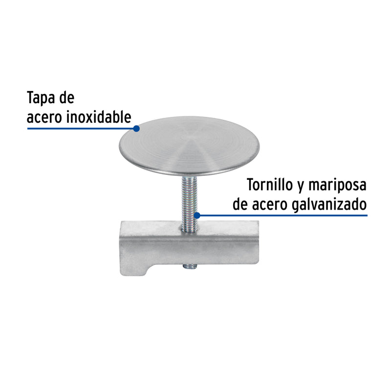 Cubretaladro de acero inoxidable, satinado, 44 mm
