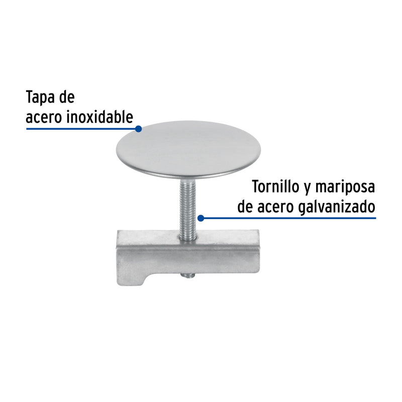 Cubretaladro de acero inoxidable, 44 mm