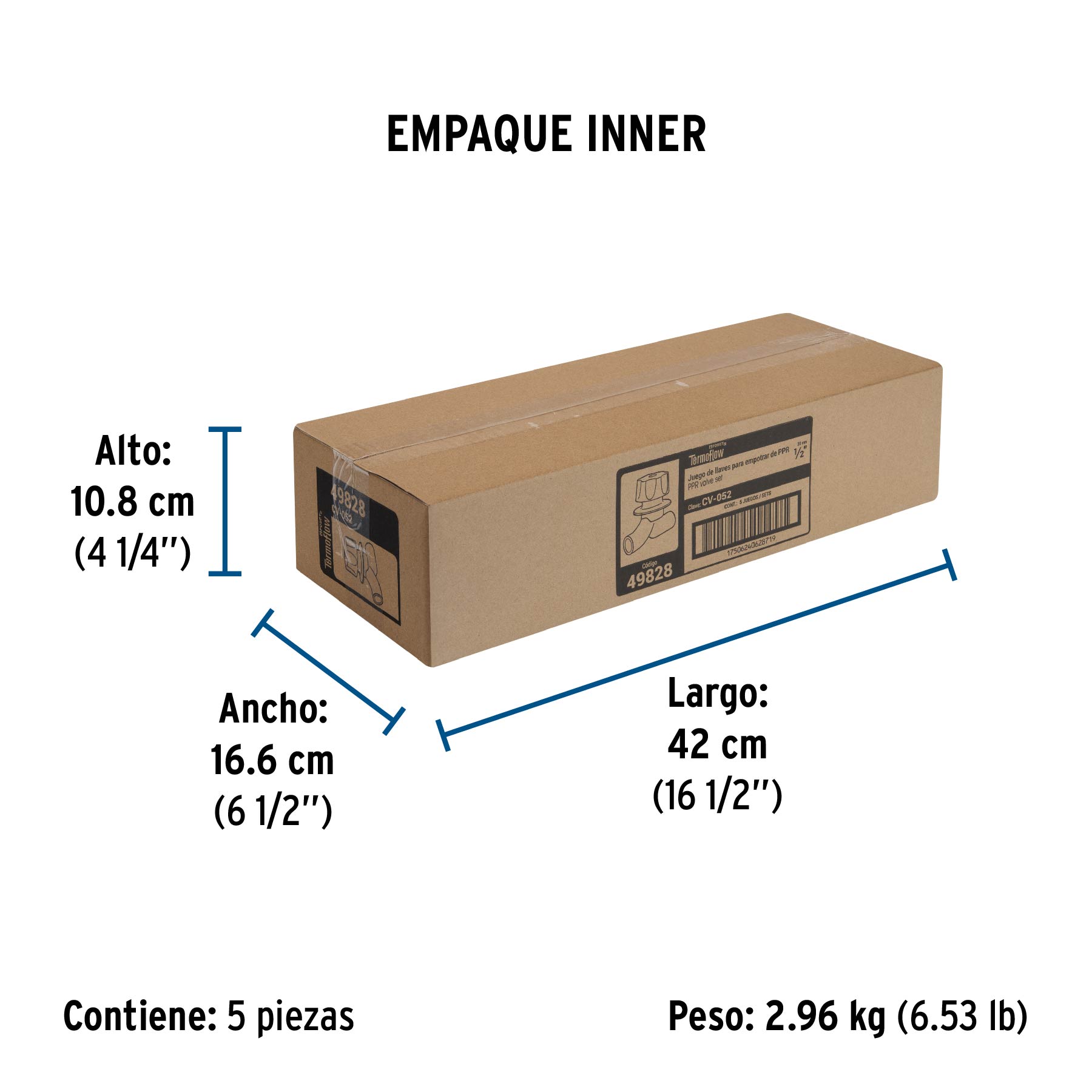 Llave de empotrar para regadera de PPR, 2 pzas.
