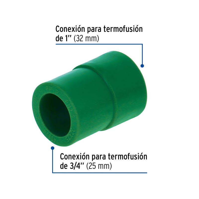 Reducción de PPR, 1"x3/4", 32x25mm