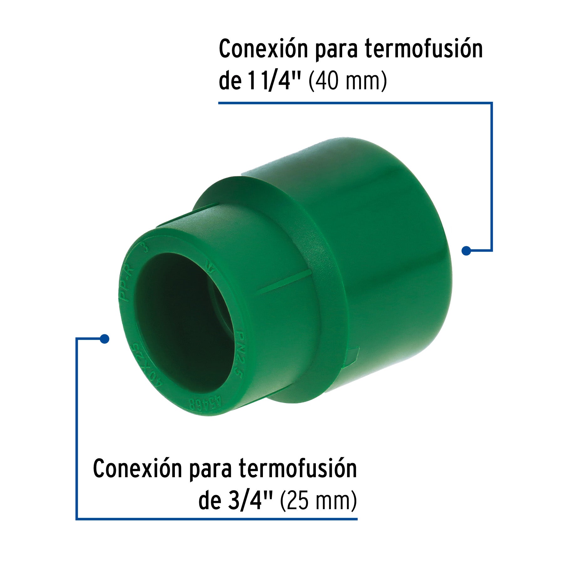 Reducción de PPR, 1-1/4" X 3/4"