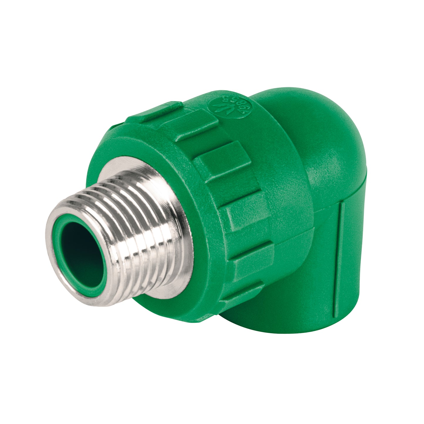Codo 90 de PPR, 1/2", 20mm,rosca  macho con inserto metálico, Foset