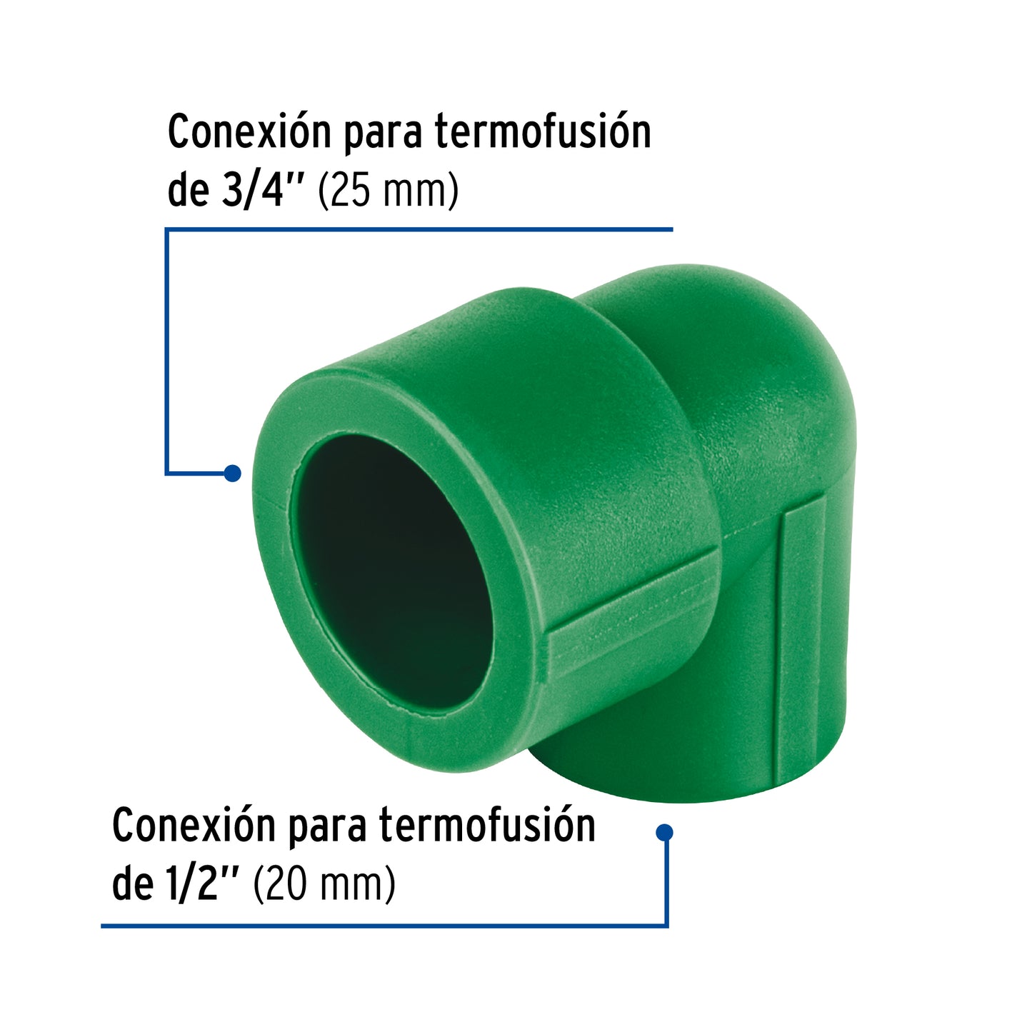 Codo 90° PPR reducido,  3/4' x 1/2', Foset
