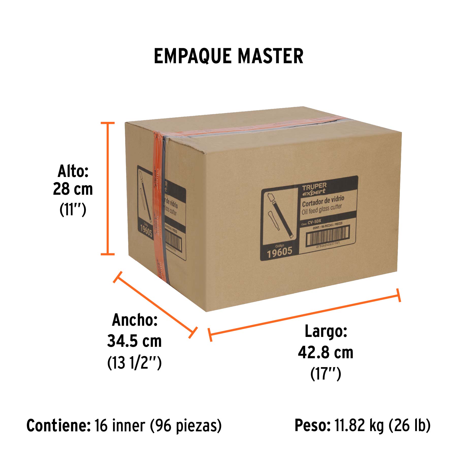 Cortador de vidrio 5" Truper Expert con depósito de aceite