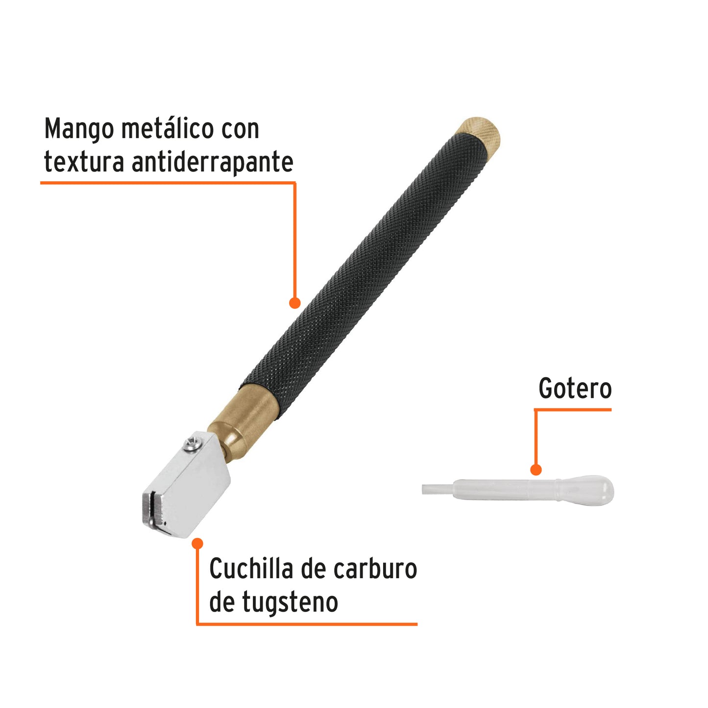 Cortador de vidrio 5" Truper Expert con depósito de aceite