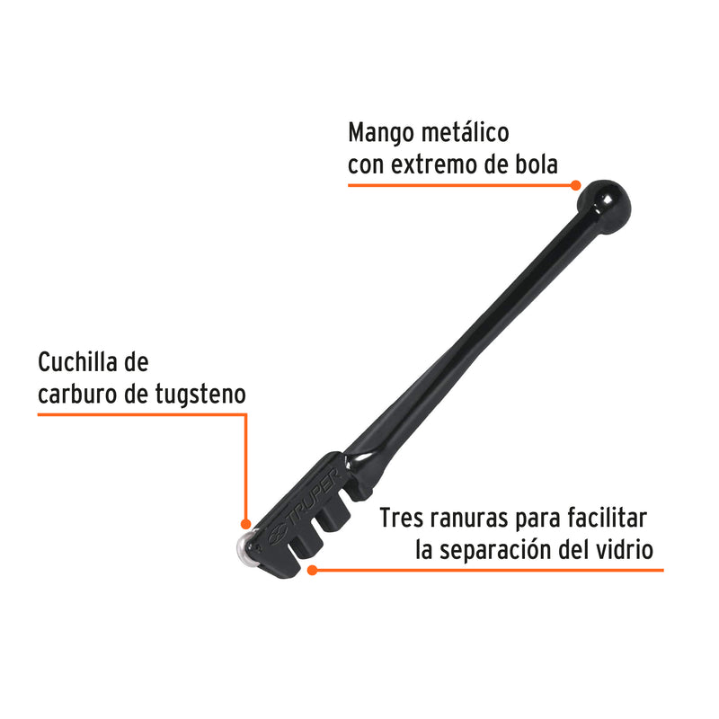 Cortador de vidrio, 5", cuchilla de diamante
