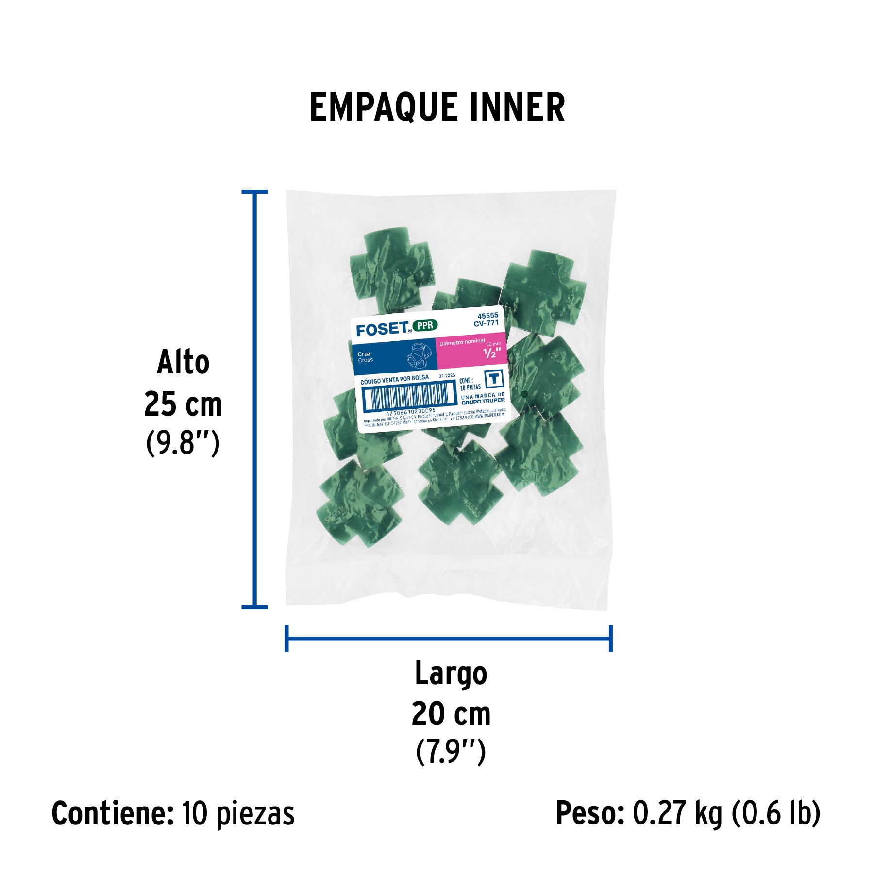 Cruz PPR,  1/2', Foset
