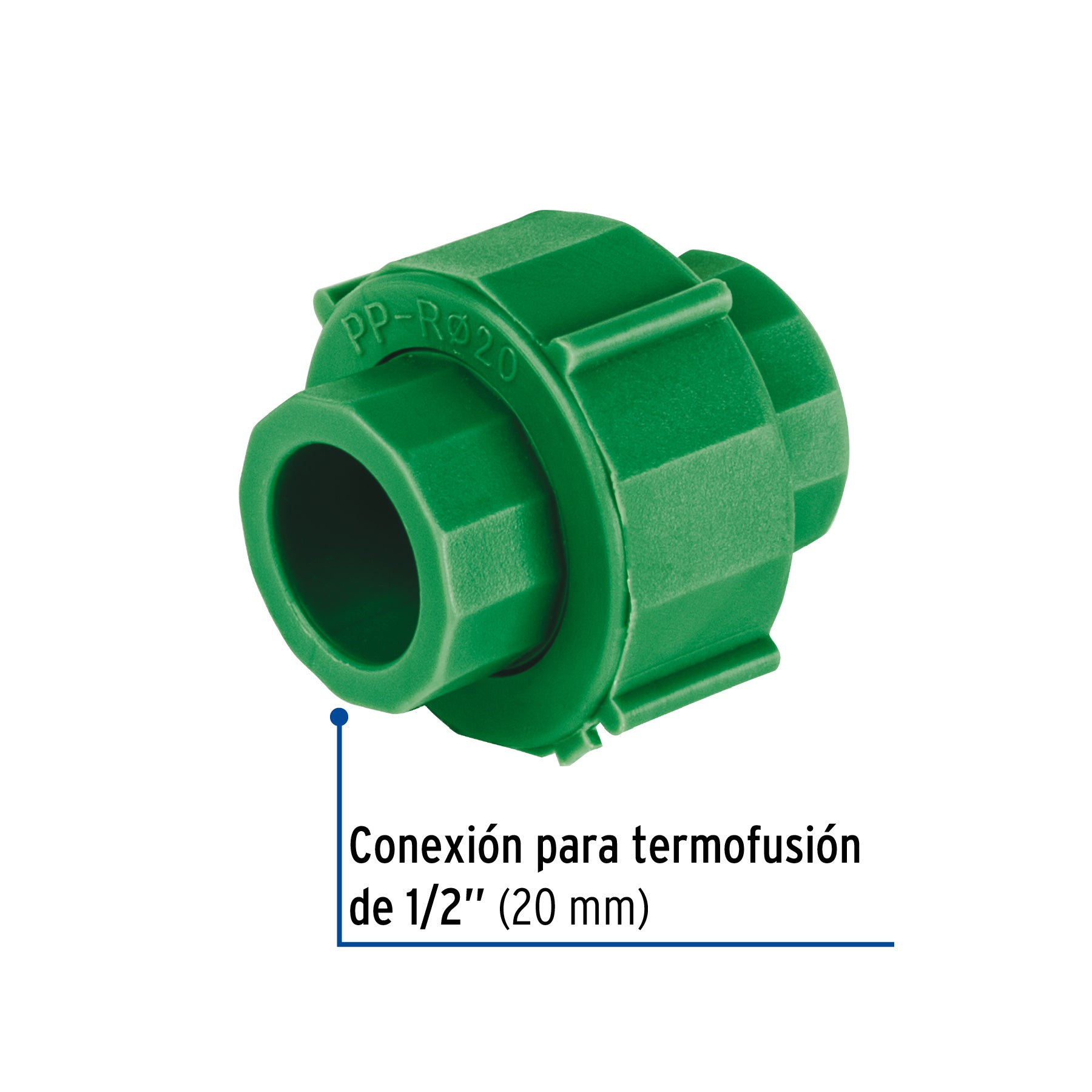 Tuerca unión PPR, plástica,  1/2', Foset