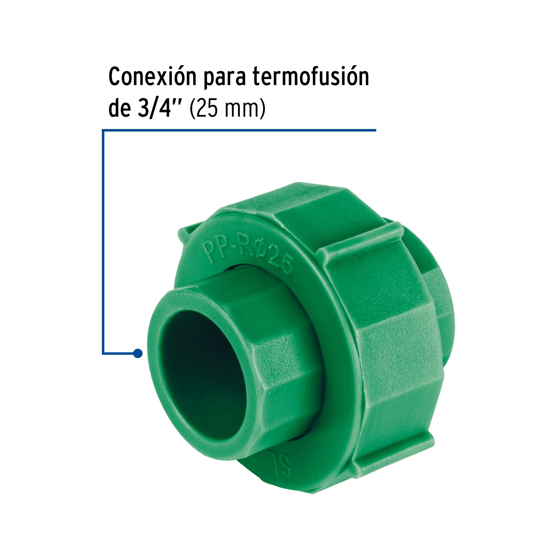 Tuerca unión PPR, plástica,  3/4', Foset