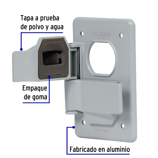 Placa de acero, FS con cubierta, doble, sobreponer,Volteck